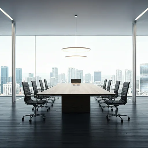 Espaço de reunião preparado para partilhar ideias